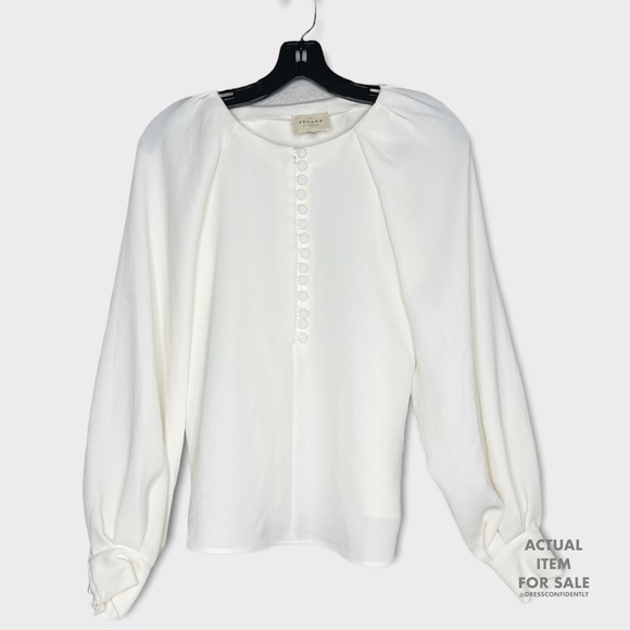 SÉZANE Amy Long Sleeves White Blouse - Picture 5 of 8